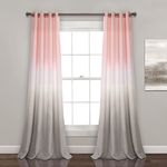 Lush Decor Umber Fiesta Curtains Room Darkening Window Panel Set for Living, Dining, Bedroom (Pair), 52" W x 84" L, Blush & Gray, 2 Count