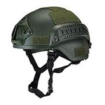 eamqrkt Military Tactical Helmet Airsoft Gear Paintball Head Protector with Night Vision Sport Camera Mount,Green