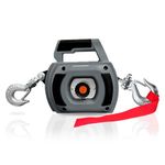 FITHOIST Portable Drill Winch 1000LBS, Drill Powered Winch with Alloy Steel Wire Rope 40FT, Hand Warn Winch for Lifting, Dragging, Handling, Trailer (Grey)