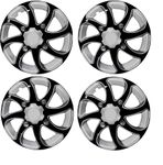 Panewaj Car Wheel Cover Wheel Cap with Rings Mahindra Bolero 2022 STORM Pickup Sporty Looks Universal Model Car Wheel Size 15 Inch Press Fitting Rims Set of 4 Pieces (Black Silver)