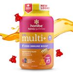 Honibe Kids Multivitamin Gummies Plus Immune Boost | Honey-Based Vitamins Made in Canada | Children's Chewable Gummy Vitamins | Vegetarian Kids Vitamin Gummies | Kids Zinc Vitamin Gummy Bees | 70 gummies