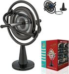 DjuiinoStar Big Thick Sturdy Gyroscope: Pass 15 Feet Drop Test, Initial Speed 8000 RPM, Improved Winding Mechanism, Use Ball Bearings, Long Spin Time (Play Tricks at Ease), High-end Physics Toy DG-5B