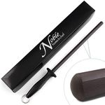 Noble Home & Chef Professional 11.5 Inch Black Ceramic Honing Rod Has 2 Grit Options, a Firm Grip Handle, Hanging Ring, and Japanese Ceramic. Sharpening Rods are Perfect for Chefs!