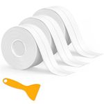 3 Rolls Bath Sealant Strip, Bathroom Sealant, Caulk Strip Sealant Tape for Bathroom, Kitchen, Bathtub, Toilet, Wall Floor, with Sealing Tool (126in, White)