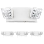 LIT-PaTH LED Emergency Exit Lighting Fixtures with 2 LED Heads and Back Up Batteries- US Standard Emergency Light, UL 924 and CEC Qualified, 120-277 Voltage (4-Pack)