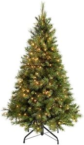 WeRChristmas Pre-Lit Victorian Pine Multi-Function Christmas Tree with 400 Warm White LED Lights, Green, 6 feet/1.8 m
