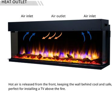 Endeavour Rosedale 60" Electric Fireplace – Wall Mounted Heater