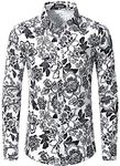 ZEROYAA Men's Floral Slim Fit Long 