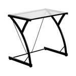 Harbour Housewares Computer Laptop Notebook Glass Desk Table PC Office Workstation - Black