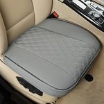 Black Panther Car Seat Cover PU Leather,Full Wrapping Edge,Protector for Front Seat Bottom (53×52 cm)(2Piece,Grey)