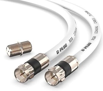 G-PLUG 10FT RG6 Coaxial Cable Connectors Set – High-Speed Internet, Broadband and Digital TV Aerial, Satellite Cable Extension – Weather-Sealed Double Rubber O-Ring and Compression Connectors White