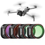 Neewer ND and Effect Filter Set Compatible with DJI Mini 4 Pro, 4 Pack GND0.9 GND1.2 Soft Edge Gradient Neutral Density/Blue/Gold Streak Anamorphic Effect Filters, HD Optical Glass/Aluminum Frame