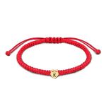 Initial Bracelet Gold Heart Love Charm Initial Bracelet Red Initial A Letter Bracelets Handmade Adjustable Rope Bracelets for Girls Boy Mom Birthday Gifts (K)