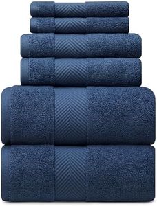 Alusa Home Ultra Soft & Plush Viscose from Bamboo Bath Towels - 700 GSM Luxury Bath Towels - 6 Piece Set - Super Absorbent & Quick Drying (Navy Blue)