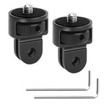 2 Packs Tripod Mount Adapter for Gopro, 1/4 Inch Aluminium Rotatable Conversion Adapter with Wrenches, Compatible with GoPro, Sony Xiaomi Xiaoyi and Other Action Cameras (2 PCS, Black)