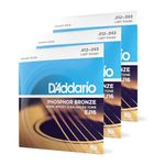 D'Addario EJ16 Phosphor Bronze Acoustic Guitars Strings 3 Pack - Light 12-53