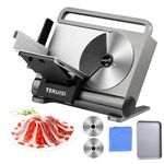 TERUISI Meat Slicer, 200W Electric Meat Slicer Machine Food Slicer, Foldable Deli Meat Cutter With 2 Removable 7.5" Stainless Steel Blade, 0-15mm Adjustable Thickness For Home Use, Meat, Cheese, Bread