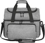LARIPOP Bowling Ball Bag 2 Ball Bowling Bag with Double Ball Holder - Fits Bowling Shoes Up to Mens Size 16 and Accessories,Grey