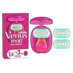 Gillette Venus Extra Smooth Snap Women's Razor + 3 Razor Blade Refills, Mini Handle, Lubrastrip with A Touch of Avocado Oils