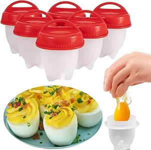 YUXANA Silicone Egglette As Seen On Tv Boiled Egg Cooker - Hard boiled Eggs Without The Shell 6 Pack Egg Poachers For Hard Boiled Eggs