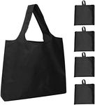 Modixun 4Pack Ultra Large Foldable Grocery Bags, Reusable Sturdy Shopping Bags with Attach Pocket, Waterproof Reusable Tote Bags, Machine Washable (Black)