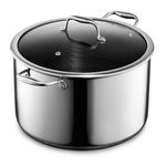 HexClad Hybrid Nonstick 12-Quart Stockpot with Tempered Glass Lid, Dishwasher Safe, Induction Ready, Compatible with All Cooktops