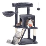 FEANDREA Cat Tree, Cat Tower, Widened Perch for Large Cats, Smoky Grey PCT51G