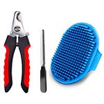 WOW DOG Dog Cat Shampoo Washing Grooming Massage Brush With Nail Cutter Clipper Claw care for Small,Medium,Large Breeds