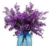 JAKY Global Babys Breath Fabric Cloth Artificial Flowers 6 Bundle European Fake Silk Plants Decor Wedding Party Decoration Bouquets Real Touch DIY Home Garden (Purple)