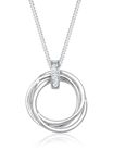 Elli DIAMONDS Necklace Women Circle Trio Pendant with Diamond (0.025 ct.) in 925 Sterling Silver