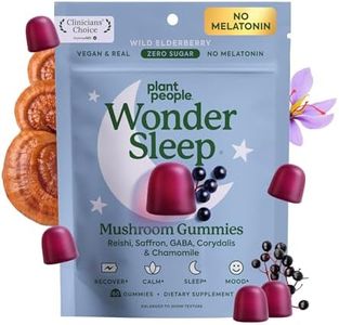 Plant People WonderSleep Mushroom Gummies Supplement for Sleep, No Melatonin with Reishi Super Mushrooms, Wild Elderberry Flavor, Sugar-Free (60 Count)