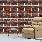 BP DESIGN SOLUTION Dark Brick Design Wallpaper For Home Décor, Office, Wall (Self Adhesive Vinyl, Water Proof (16X96 (10 Sqft)