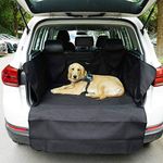 Dog Car Boot Cover SUV Liner for Dogs Puppies Rear Trunk Cargo Hammock Dog Car Floor Protecor Waterproof Nonslip Double Layers Thickened Large Size(130 * 102 * 44cm) Black