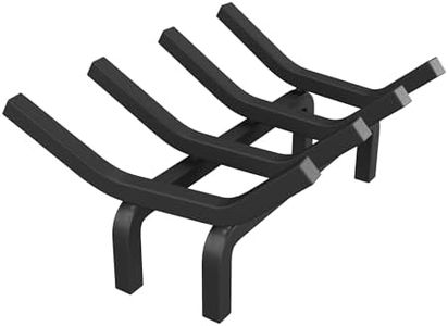 HYTXEN 14 inch Fireplace Grate Heavy Duty Solid Steel Indoor Chimney Hearth Bar Fire Grates for Outdoor Kindling Tools Pit Wrought Iron Wood Stove Firewood Burning Rack Holder Black