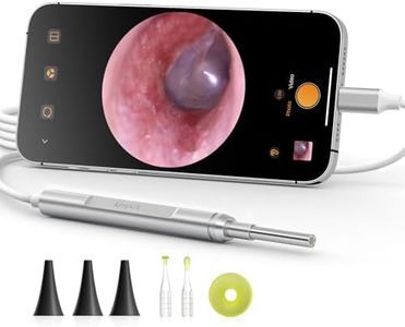 Anykit Digital Otoscope for iPhone, iPad & Android Device, Ultra Clear View Ear Camera with Ear Wax Removal Tools, Video Ear Scope Otoscope with Light, Support Capture Photo & Record Videos