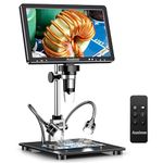 Auslese 10.1 Inch LCD Digital Microscope 20MP Camera 50-1200X Magnification Coin PCB Soldering Microscope with 10 LED Lights Remote Control HDMI USB PC TV Compatible