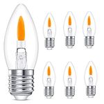 HEWA-Tech Flame Flicker Light Bulbs E27 2W Flicker Light Bulb Candle Bulb 1800K Warm White 40lm Christmas Chandelier Flickering Light Bulbs Crystal Clear Candle Bulb for E27 Pack of 6