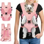 YUDODO Pet Dog Front Carrier Backpacks Multiple Adjustable Small Dog Chest Carrier Legs Out Easy-Fit Dog Travel Backpack Carrier for Hiking Camping for Small Medium Dogs Cats and Rabbit (Small,Pink)