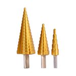 KHADIJA XtraPower Hi Speed HSS Titanium Step drill bit Combo of 3-Piece 4-12mm/4-20mm/4-32mm