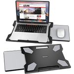 Laptop Lap Desk for Bed, DeskLogics Portable Bed Laptop Desk Stand for Couch, Sofa, Home, Office, Travel, Writing - Anti-Slip Heat Shield - Retractable Left/Right Mouse Pad