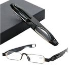 First Lens Library Reading Glasses 360 degree rotating, pen clip for Men & Women - Plus (+1.50)