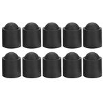 Pool Cue Cap,10pcs Pool Cue Tip Rubber Cover Billiards Cues Stick Protection Cap Accessory(Black)