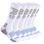 Timberland PRO mens 6-pack Crew Socks, White (6 Pack), Large