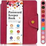 BLESWIN Password Book with Alphabetical Tabs, Username and Password Notebook, Small Password Journal for Internet Address Website Login, Password Logbook with Book Buckle, Pen Loop, Red