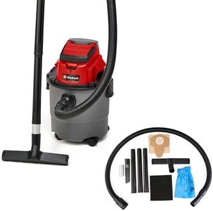 Einhell TC-VC 18/15 Li-Solo Aspiratore solidi e liquidi a batteria Power X-Change (18V, vano 15 L, depressione 80 mbar, tubo flessibile 150 cm, funzione soffiaggio, senza batteria e caricabatteria)