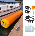 AWEMUFA 10ft Boat Fender for Docking Heavy Duty Boat Bumper with 110-120V Electric Air Pump, Inflatable Dock Bumper for Pontoon Boat, Fishing Boat, Small Yacht