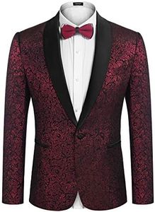 COOFANDY Men's Casual Sport Coat Regular Fit Lightweight Linen Blazer Jacket Stylish One Button Suit Jackets Wine Red