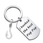 CENWA Pop Pop Gift I Hooked The Best Pop Pop Keychain Gift for Dad Grandpa Uncle Perfect Present for Fathers Day (Pop Pop Keychain)