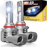 ANTEMOON HB4 9006 LED Headlight Bulb, 90W 18000LM HB4 Headlight Bulb 6000K White Mini Size 12V 24V Car Conversion Kit Halogen Replacement CSP Chips with Fan Non-polarity Plug and Play, Pack of 2