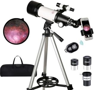 Telescope for Kids Adults Beginners,70mm Aperture 400mm Focal Length Telescopio for Astronomy, Multi Coated Travel Refractor Astronomical Telescopes with Wireless Remote